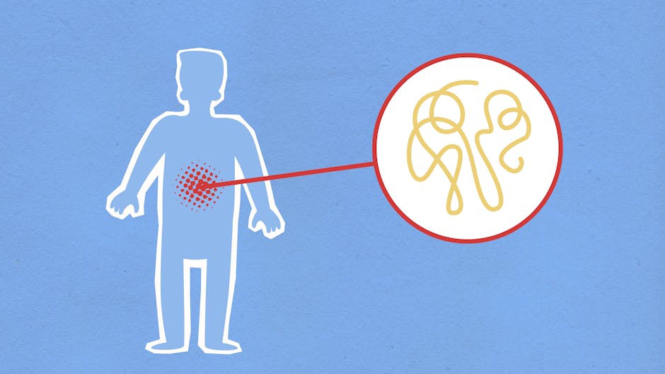 cutout paper composition representing sick human figure with