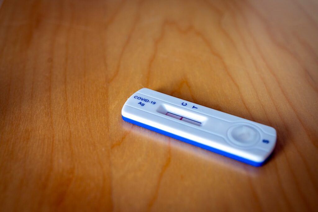white and blue plastic device