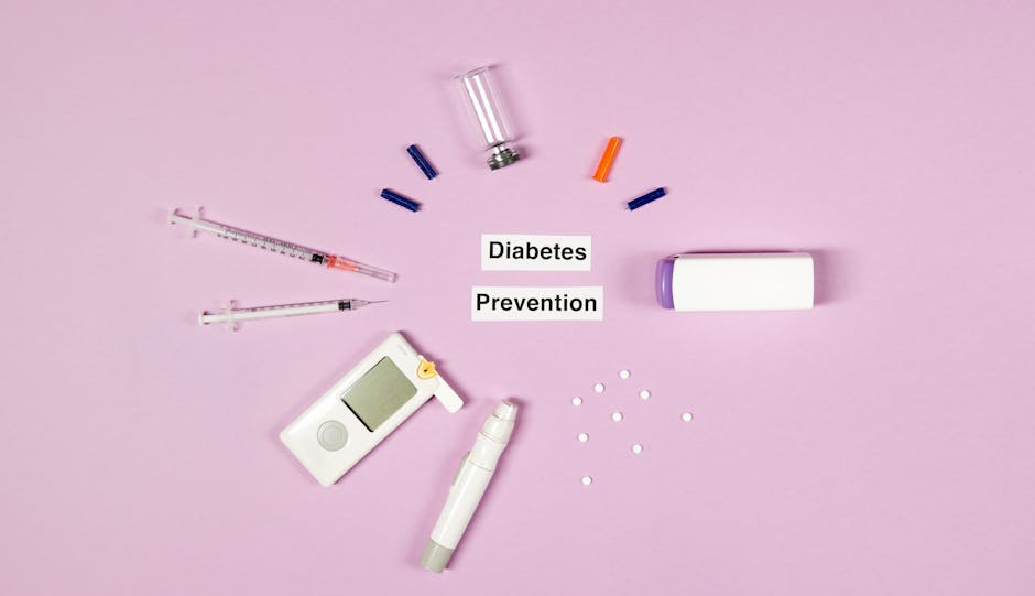a flat lay of diabetes prevention supplies including a gluco